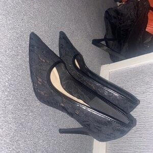 Chic Black Lace Stiletto Heels